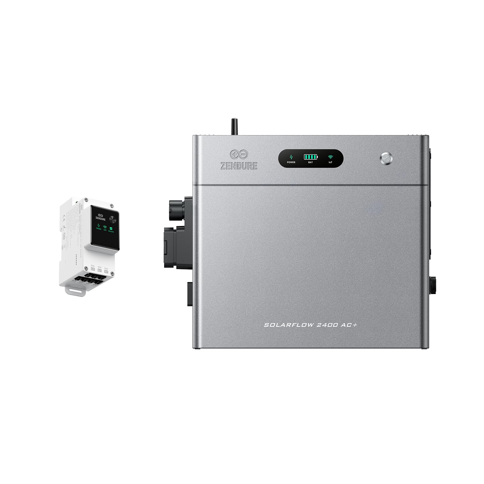 Zendure SolarFlow 2400AC+ +SM3CT, Stockage AC 2400W Extensible à 16.8kWh, 100% Compatible Installations Solaires Existantes, Plug & Play, Secours 2400VA