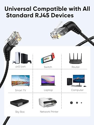 Miniatura 8 de CableCreation Cable Ethernet CAT6A con arranque UTP, rotación de 360, cable de red LAN CAT6A con conector RJ45, cable de conexión 32AWG 10Gbps