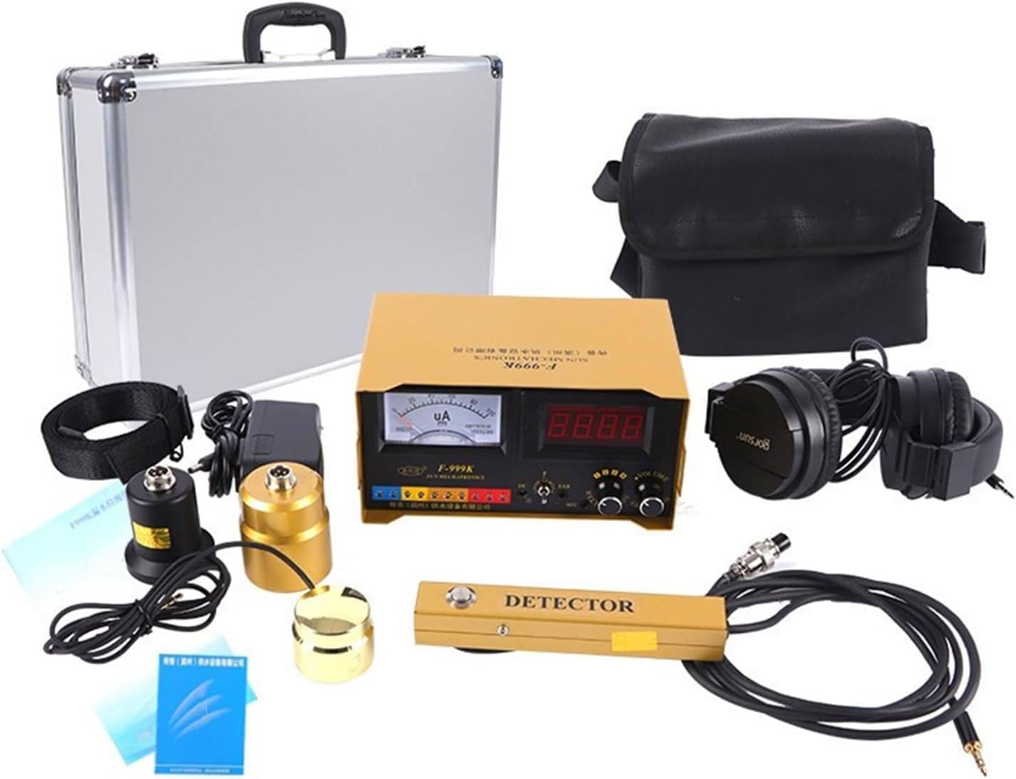 Kit detector de fugas de agua subterráneo, sensor acústico profesional, 0-100 dB ajustable, con auriculares con cancelación de ruido y funda de transporte