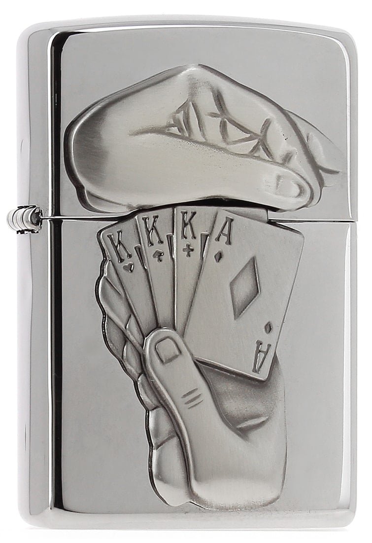 Amazon.de: Zippo Feuerzeug 50852603 Full House Pewter 3,5 x 1,0 x 