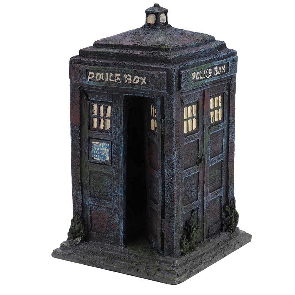 Pssopp Default Resin Aquarium Decorations - Simulation Sentry Box Shelter For Fish Tank, Realistic Ornament Water Feature, Underwater Aquatic Tank Decor