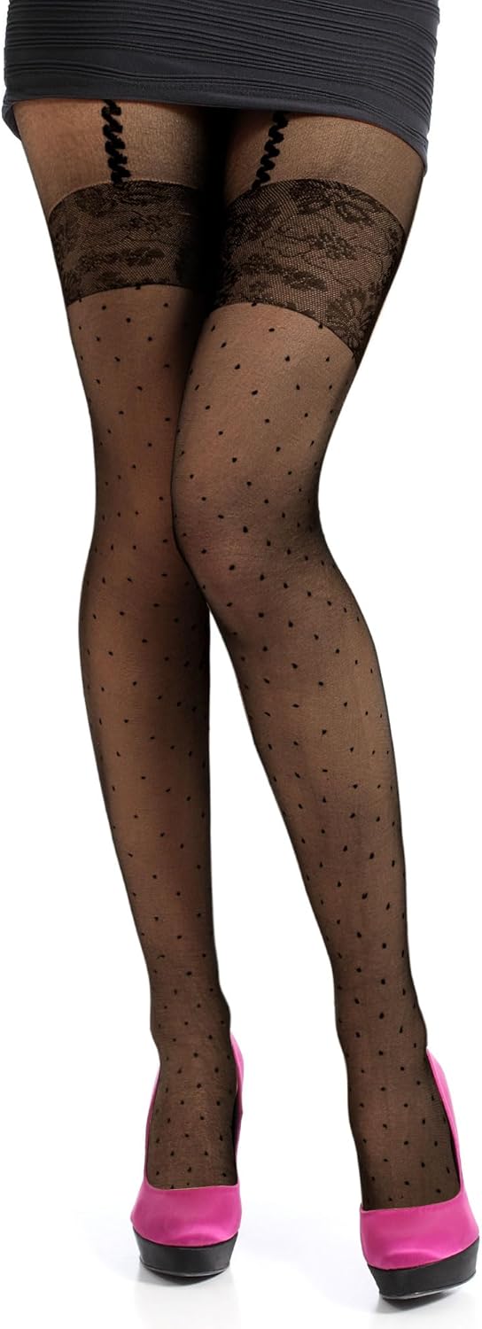 6 Pairs Women Polka Dot Tights Fishnet Thigh High Stockings Dot Fishnets Leggings Mesh Pantyhose for Halloween - Image 4