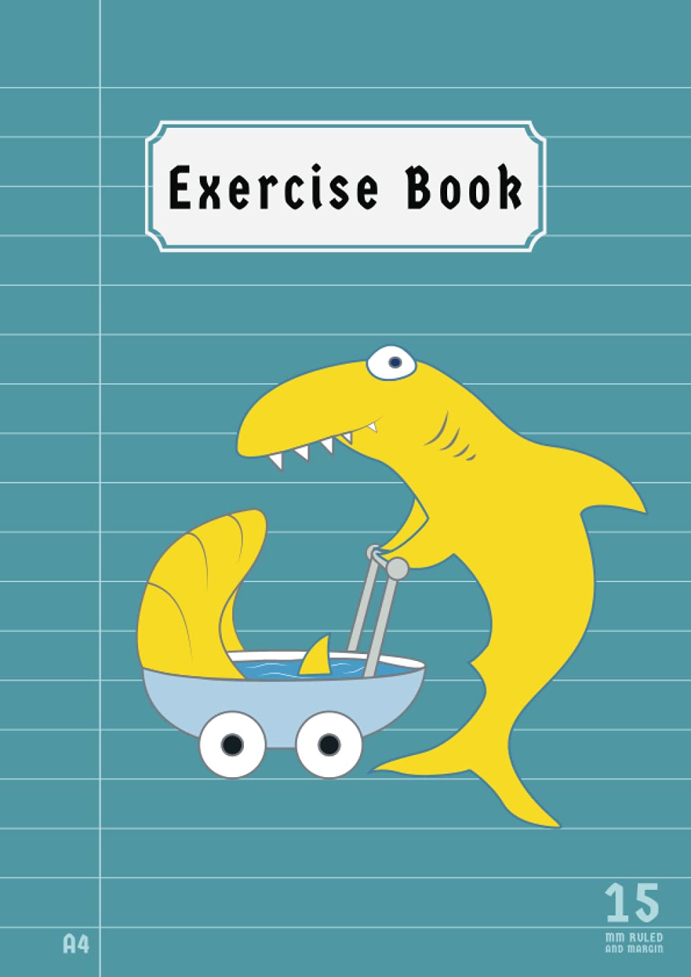 15mm Exercise Book Ruled and Margin A4: 15 mm Wide Lined Back to School Notebooks for Girls Kids with Big Lines for Primary KS1 Class Records & Lesson | Blue