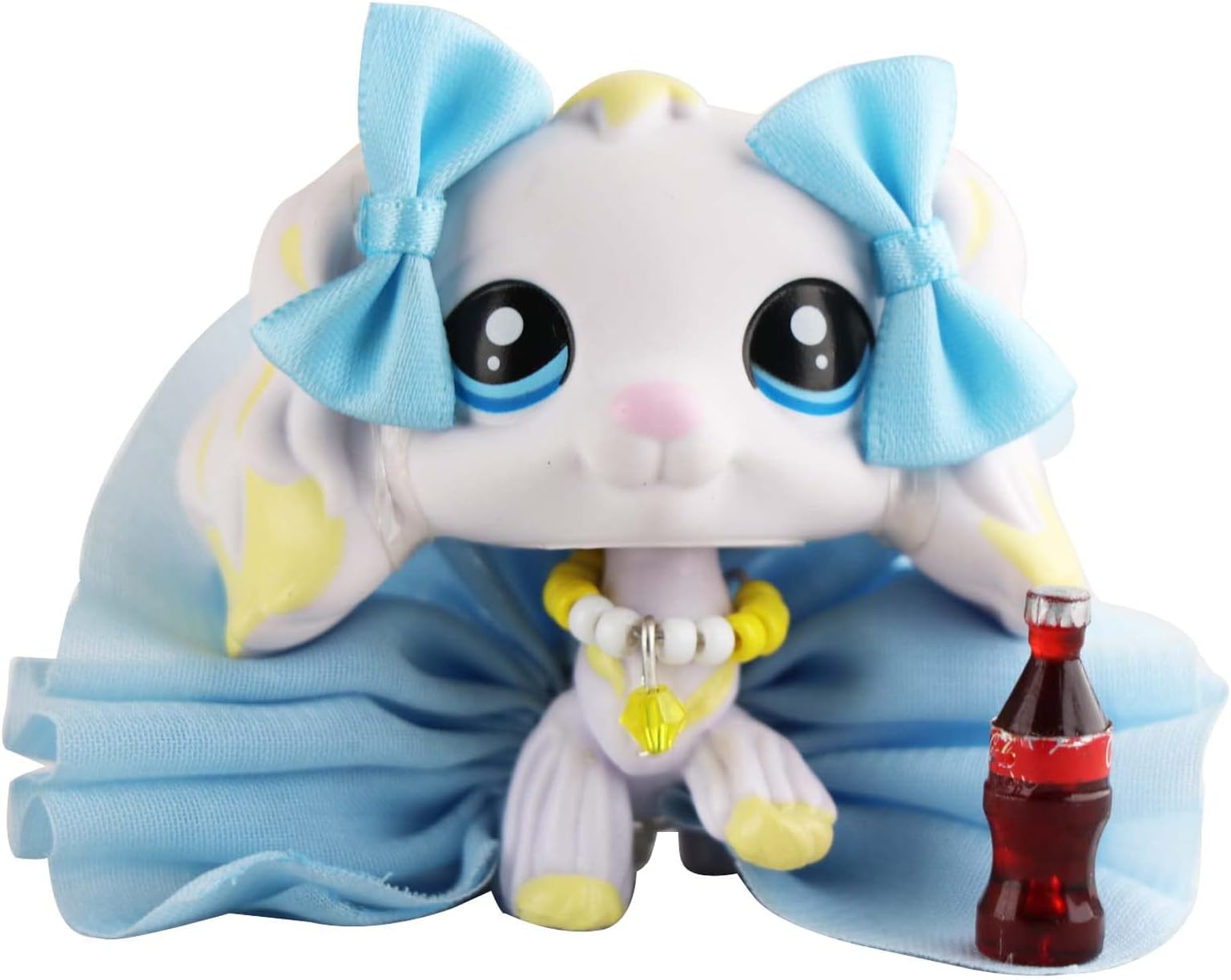 Ship from USA lpsloverqa LPS Rare White Collie Sample Blue Eyes Custom OOAK Dog Puppy can Draw Pattern by Yourself Collection Action Cartoon Figure Boys Girls Kids Xmas Gift (Banana Cocker Spaniel)