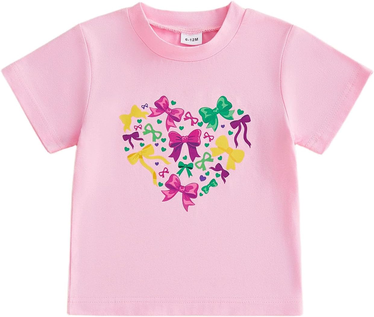 Tirites Toddler Baby Girls Mardi Shirt Carnival Short Sleeve Colorful Coquette Bows Fat Tuesday T-Shirt
