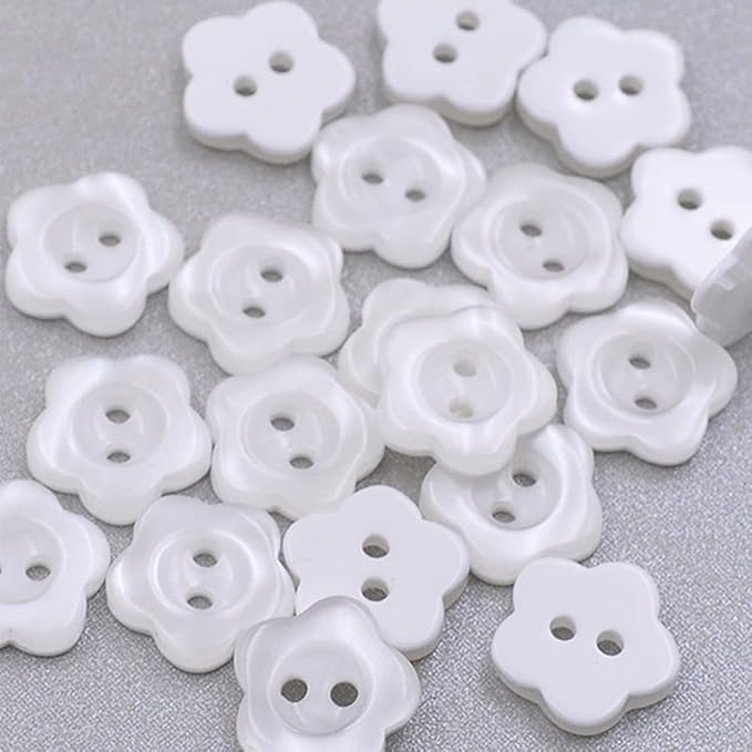 AjorCrafts® 40pcs 18 Crea White Pearlescent Galaxy Effect 2 Holes Sall Round Resin Sewing - View #10
