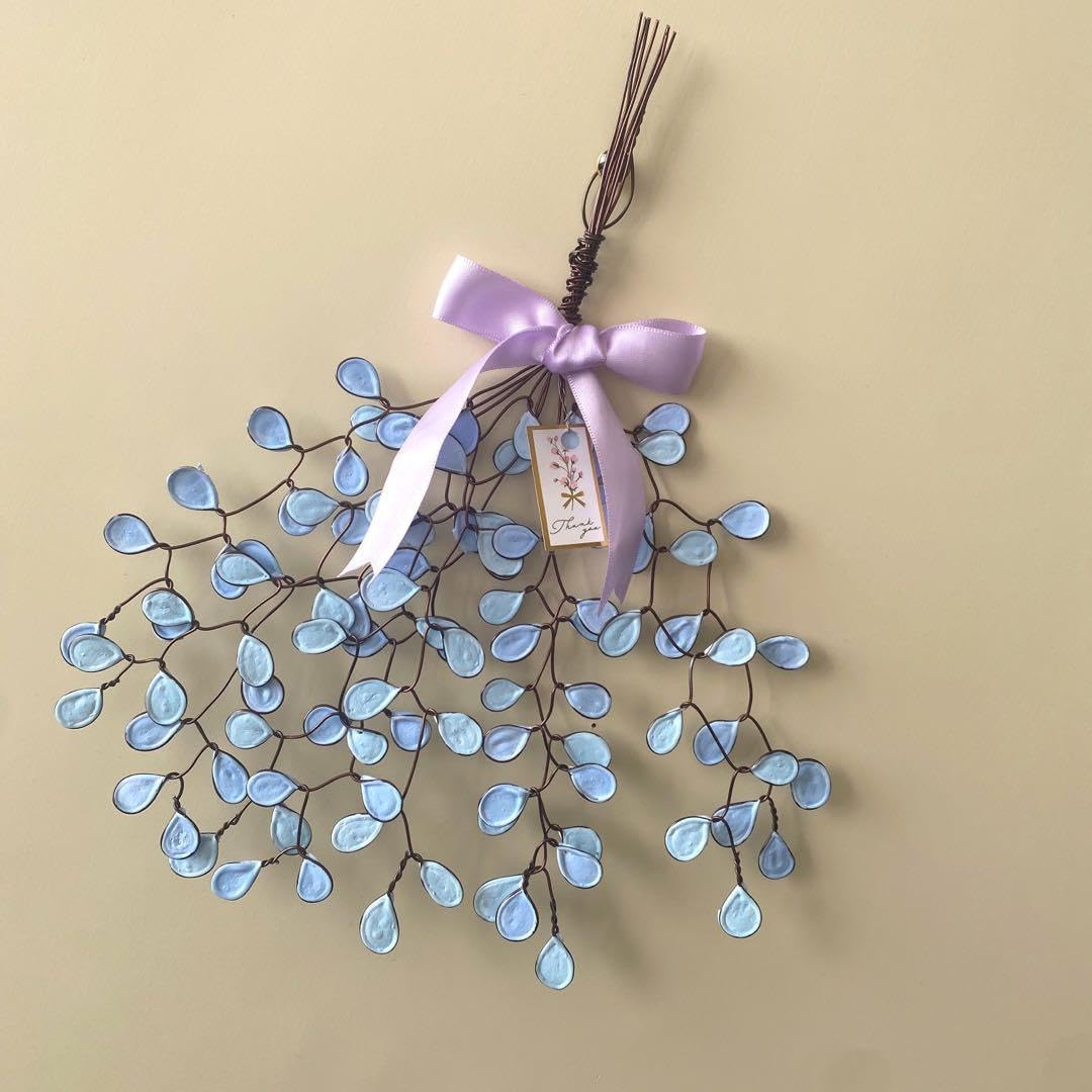 Amazon | 壁飾り ブーケ ワイヤーアート ワイヤークラフト 青 雫