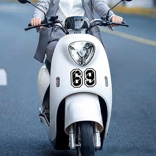 Miniatura 10 de Adhesivo adhesivo creativo para motocicleta, números árabes, carreras, bricolaje, decorar el casco de la ventana del auto, para casco, calcomanías