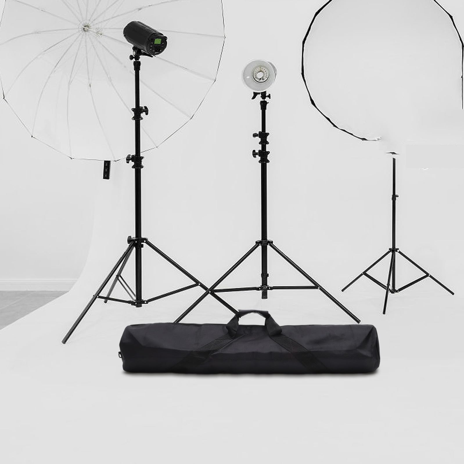 Borsa Zip Treppiede Tracolla Oxford a Nero e Regolabile per Chiusura Custodia Resistente per Fotografia e Campeggio