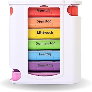 7 Tage Tablettenbox Weiß - Seniorenfreundliche Medikamentenbox für 1 Woche, BPA Frei, perfekt für unterwegs & Zuhause - Morgens, Mittags, Abends, Nachts