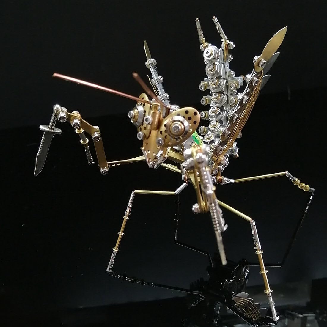 3D Metal Puzzle Mantis Model Kit, 350+PCS Mechanical Steampunk Mantis Model Toys, Creative Ornament Crafts DIY Assembly Kits for Teens & Adult