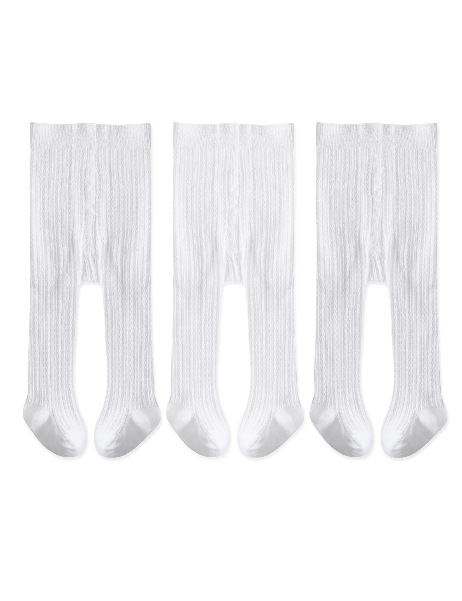 EPEIUS Baby Girl Tights Cable Knit Cotton Seamless Footed Leggings 0-6Y