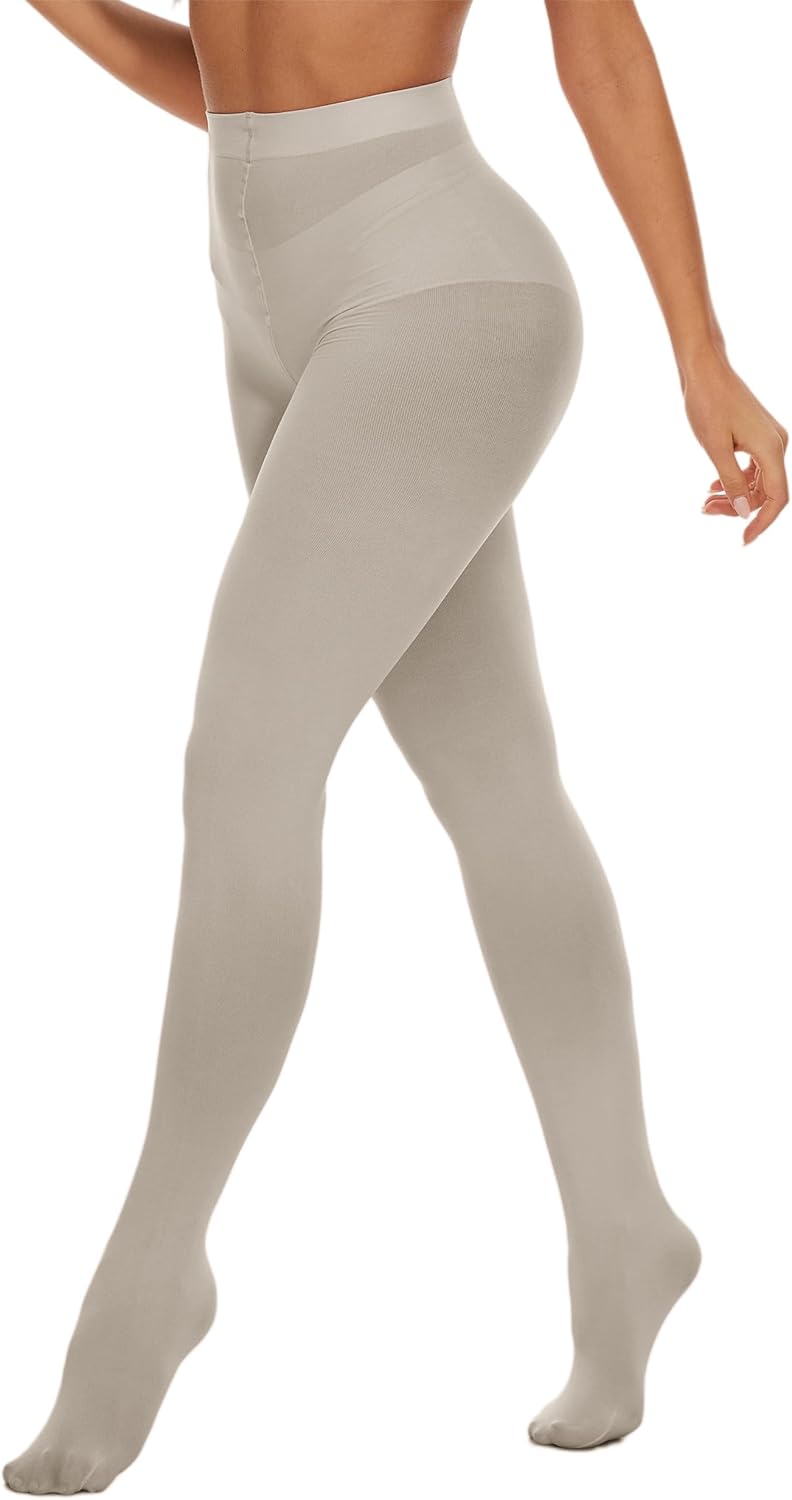 Citystl Opaque Black Tights for Women, 80D Solid Color Soft Tights, Control Top Microfiber Pantyhose for women