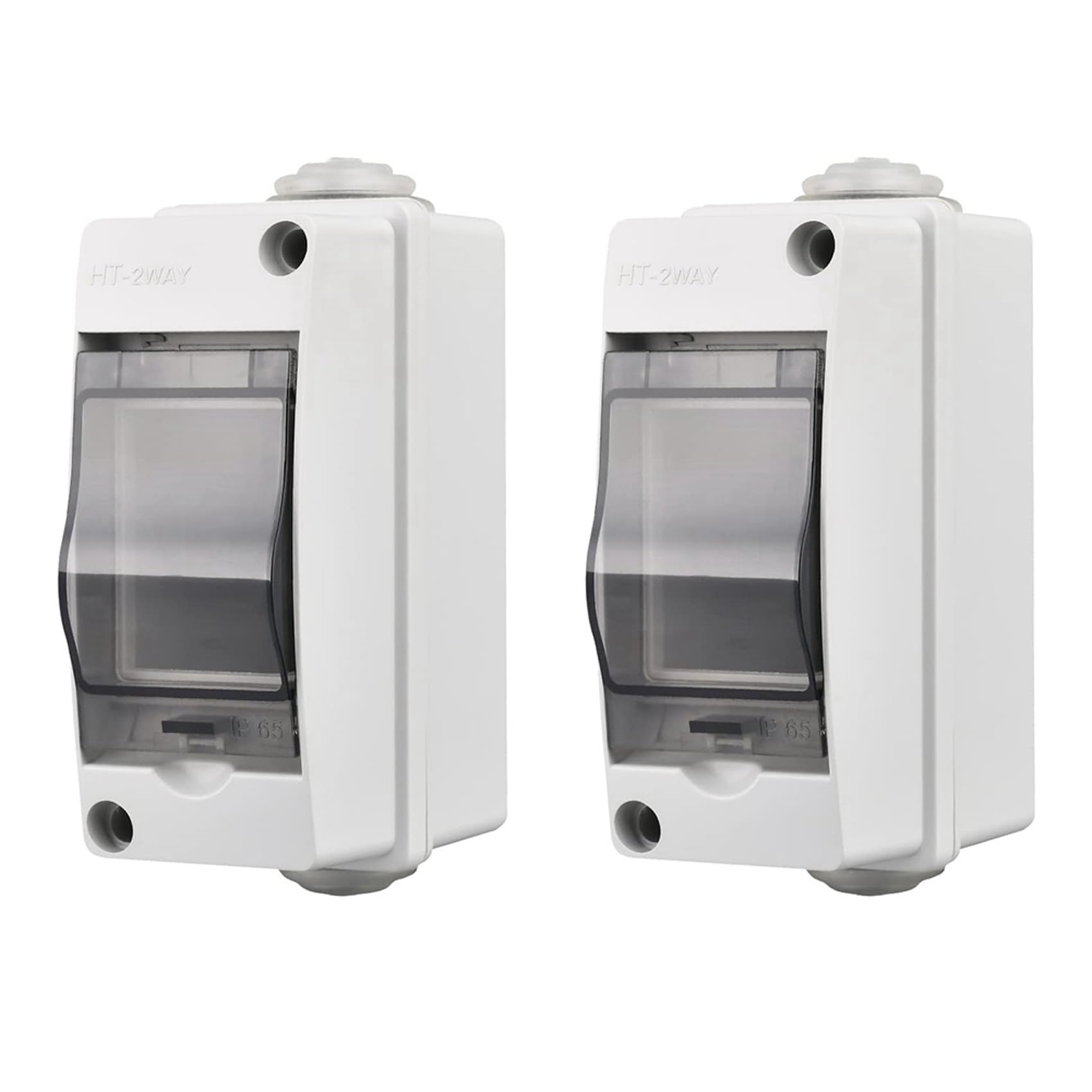 Caja de distribución de 2 vías con cubierta impermeable IP65 y
