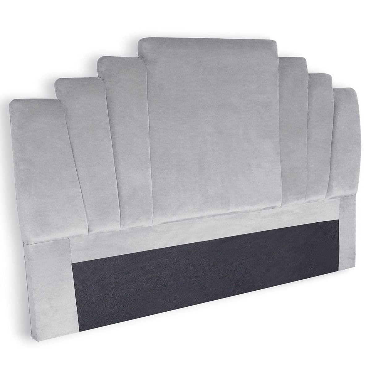Menzzo Tête de Lit Arena 180 cm en Velours Argent – Tête de Lit Design Capitonnée pour Lit 180 cm – Déco Chambre Moderne Élégante et Confortable