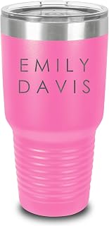 Personalized Tumblers 30oz with Lids, Customized Cups, Stainless Steel Vacuum Insulated Coffee Mugs,Gifts for Her, Wife Gift (Emily Davis)
