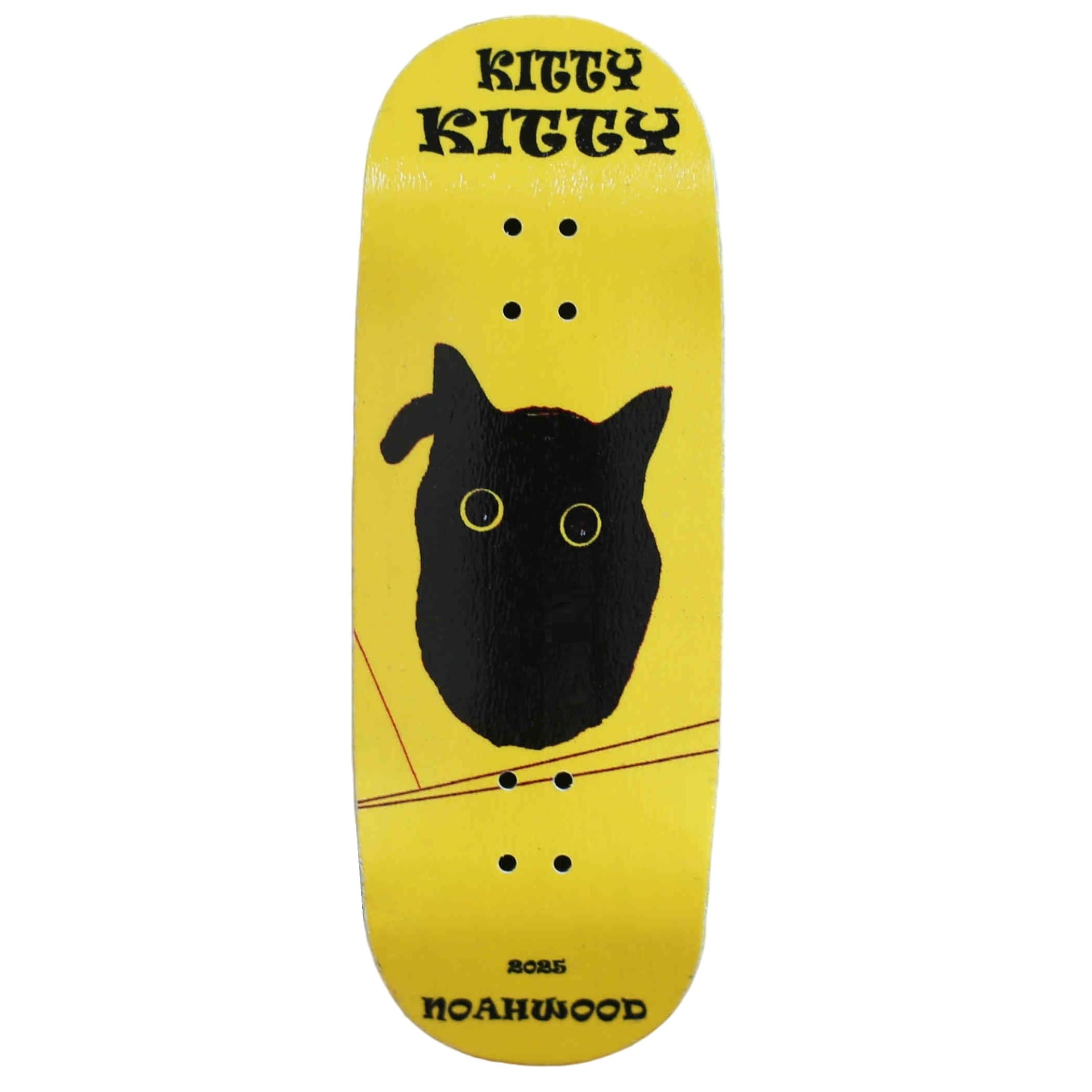 NOAHWOOD 15s PRO Fingerboard Deck (5-Layer Colour Maple Wooden Pro Concave 35 x 98mm Handmade Deck + 2 Grip Tape) Kitty Kitty