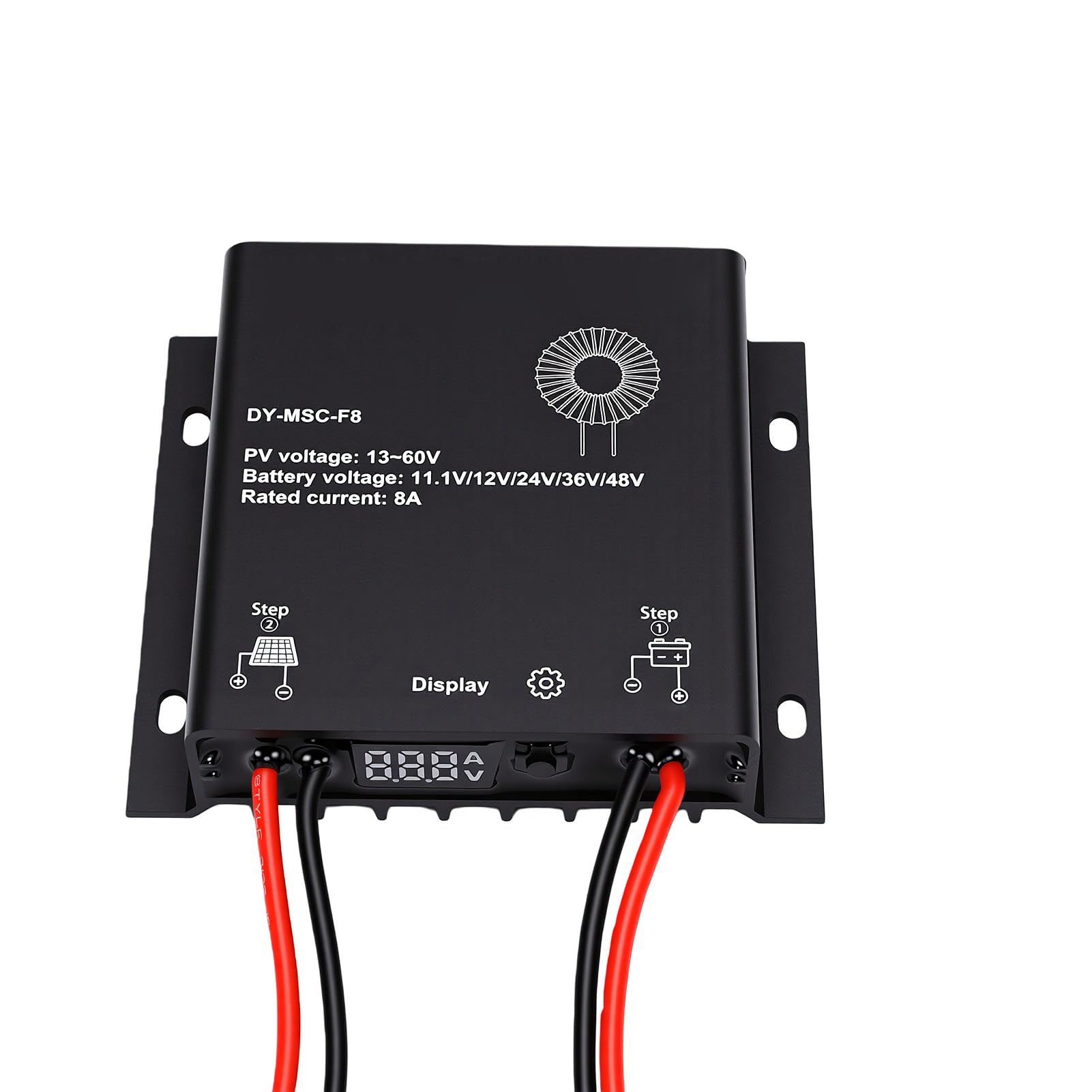 Marhynchus Contrôleur de Charge Solaire MPPT 8A 150W IP67 étanche pour