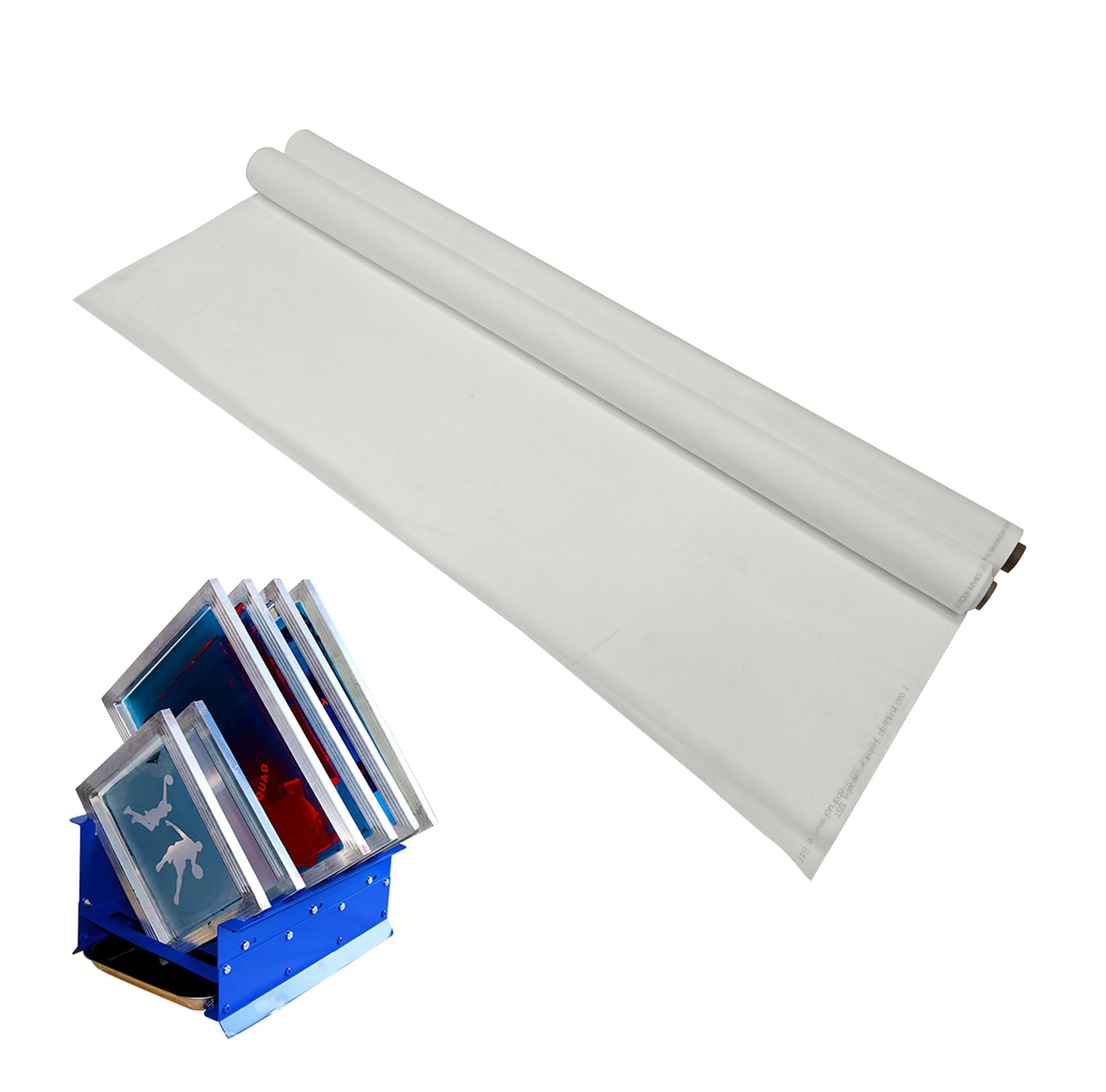 Toile de sérigraphie, 100 mailles 40 T, Largeur 1,27 m 3 m de long | Polyester blanc, pour textile, plastique, métal, verre et détails fins