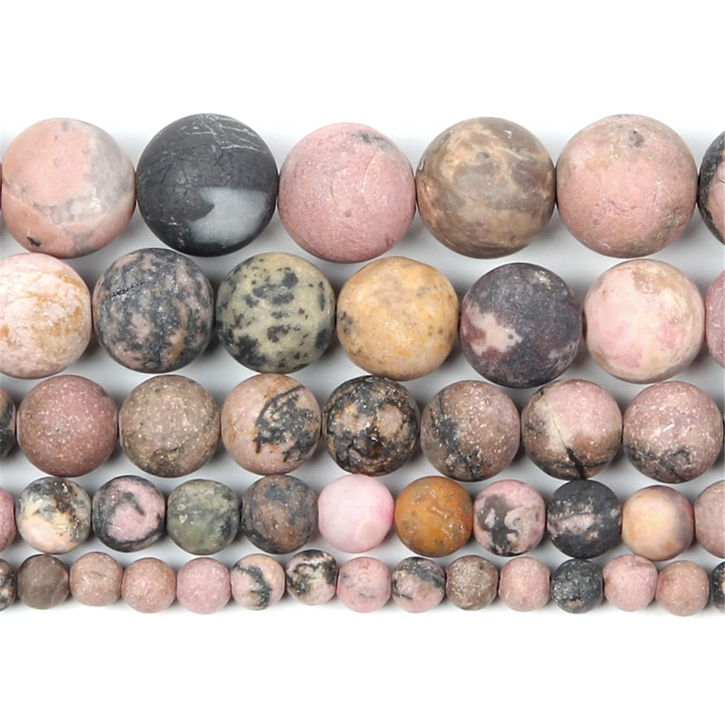 Perles en pierre naturelle givrée ligne noire et veines rouges pour bijoux de charme H7485