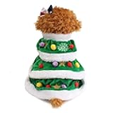 NACOCO Dog Cloak Pet Winter Clothes Christmas Tree Coat Cute and Warm Dog Costumes (Green, S)