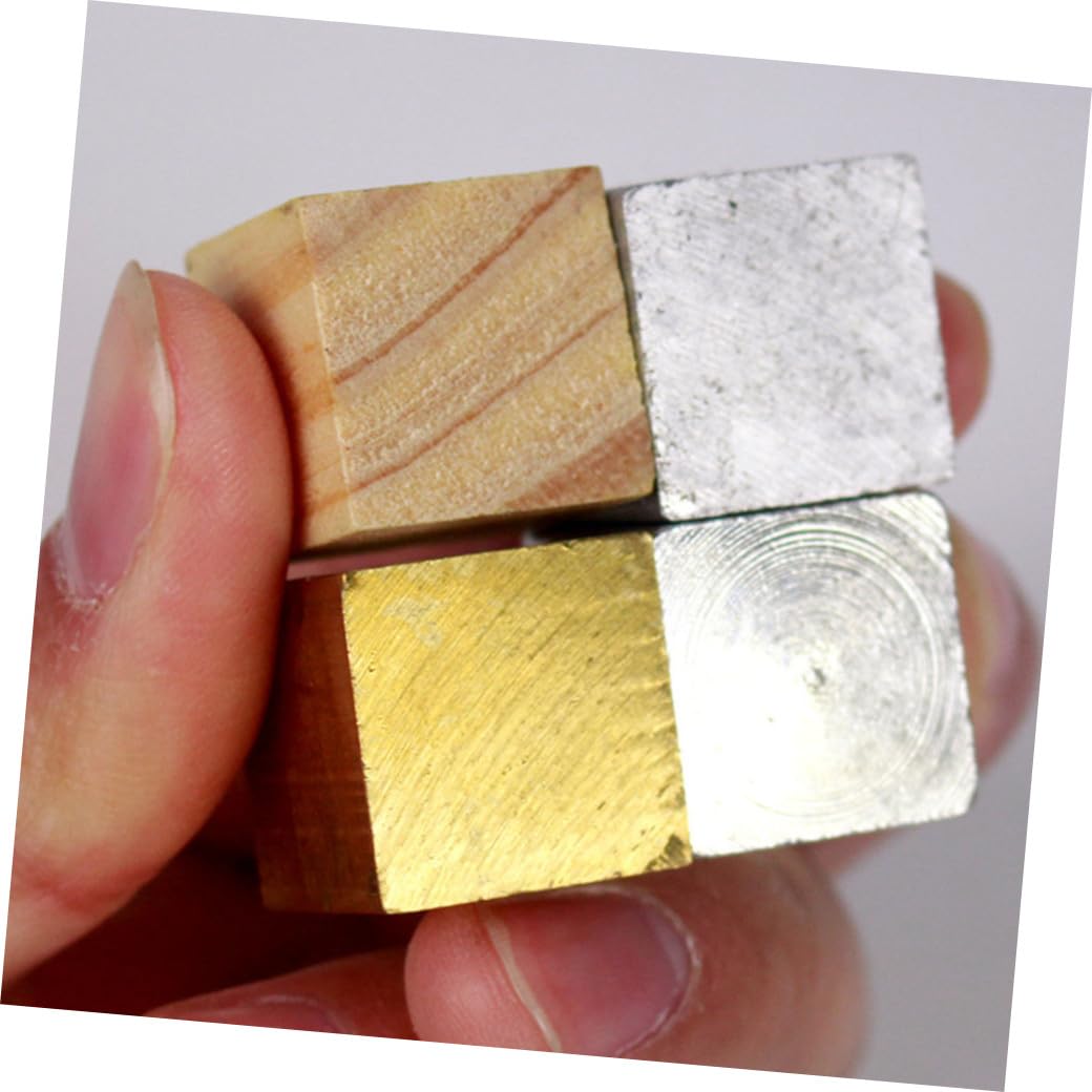 Bloques de Densidad de Cobre y Madera, Conjunto de 4 Prismas para Estudios de Física y Química en Secundaria
