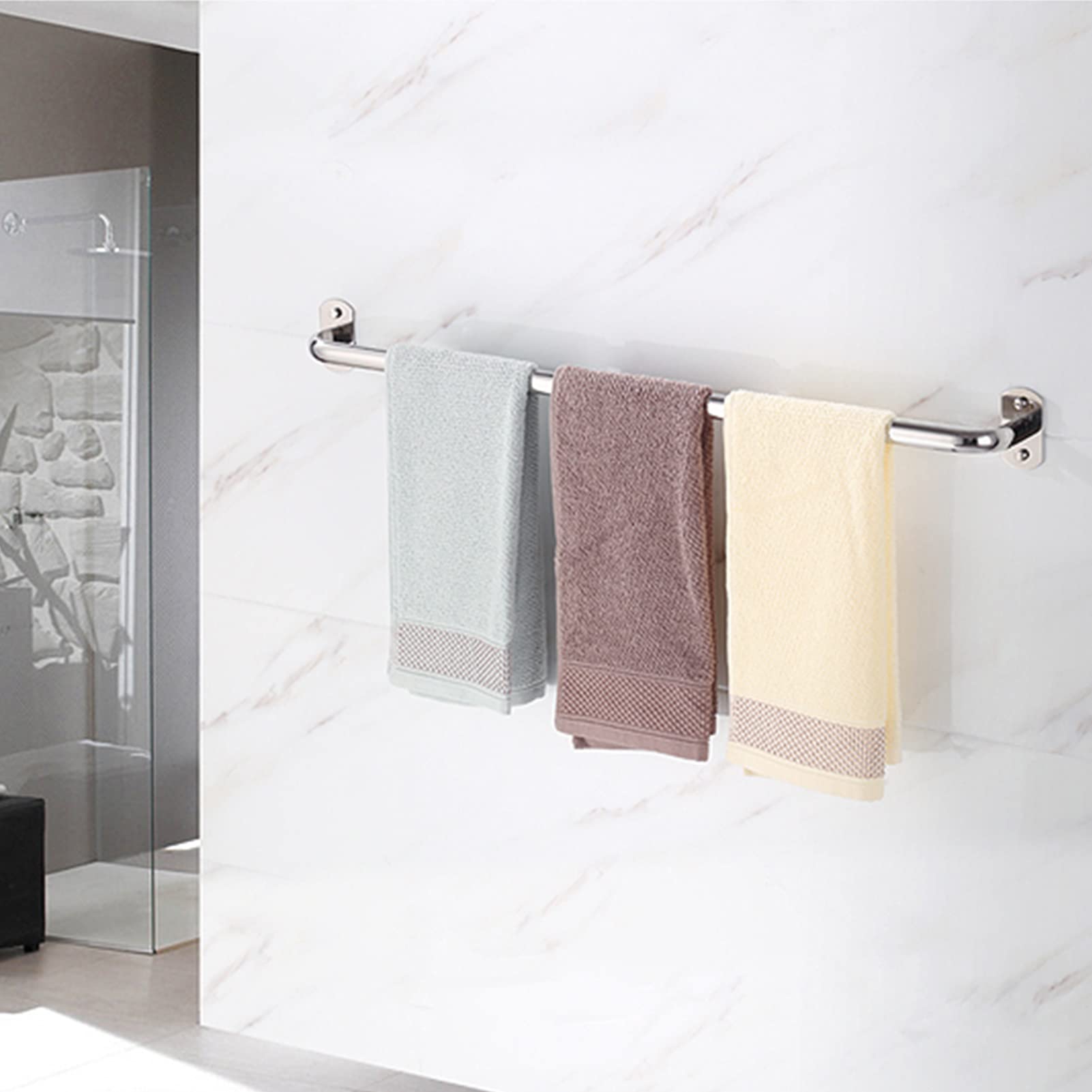 NEECS Porte-Serviettes en Acier Inoxydable, Porte-Serviettes Mural, tringles à Serviettes Simples pour Salle de Bain, 30 à 120 cm en Option, Finition Argent Poli (Taille : 90 cm)