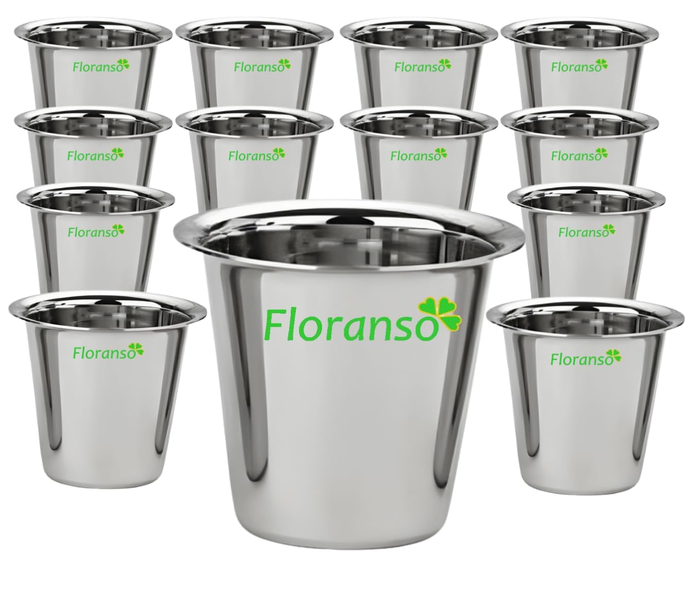 Stainless Steel Coffee Tea Glass Mug Set of South Indian Design (100 ml 12 Pcs)-image-24