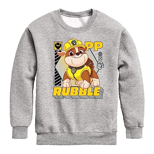 HYBRID APPAREL - Paw Patrol - Rubble Graphic - Toddler & Youth Crewneck Fleece Sweatshirt
