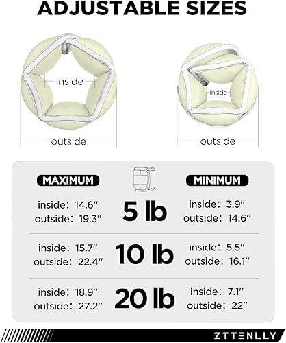 Miniatura 3 de ZTTENLLY 51020 libras, 1 par de pesas ajustables para piernas para mujeres, hombres, niños y niños para correr, entrenar