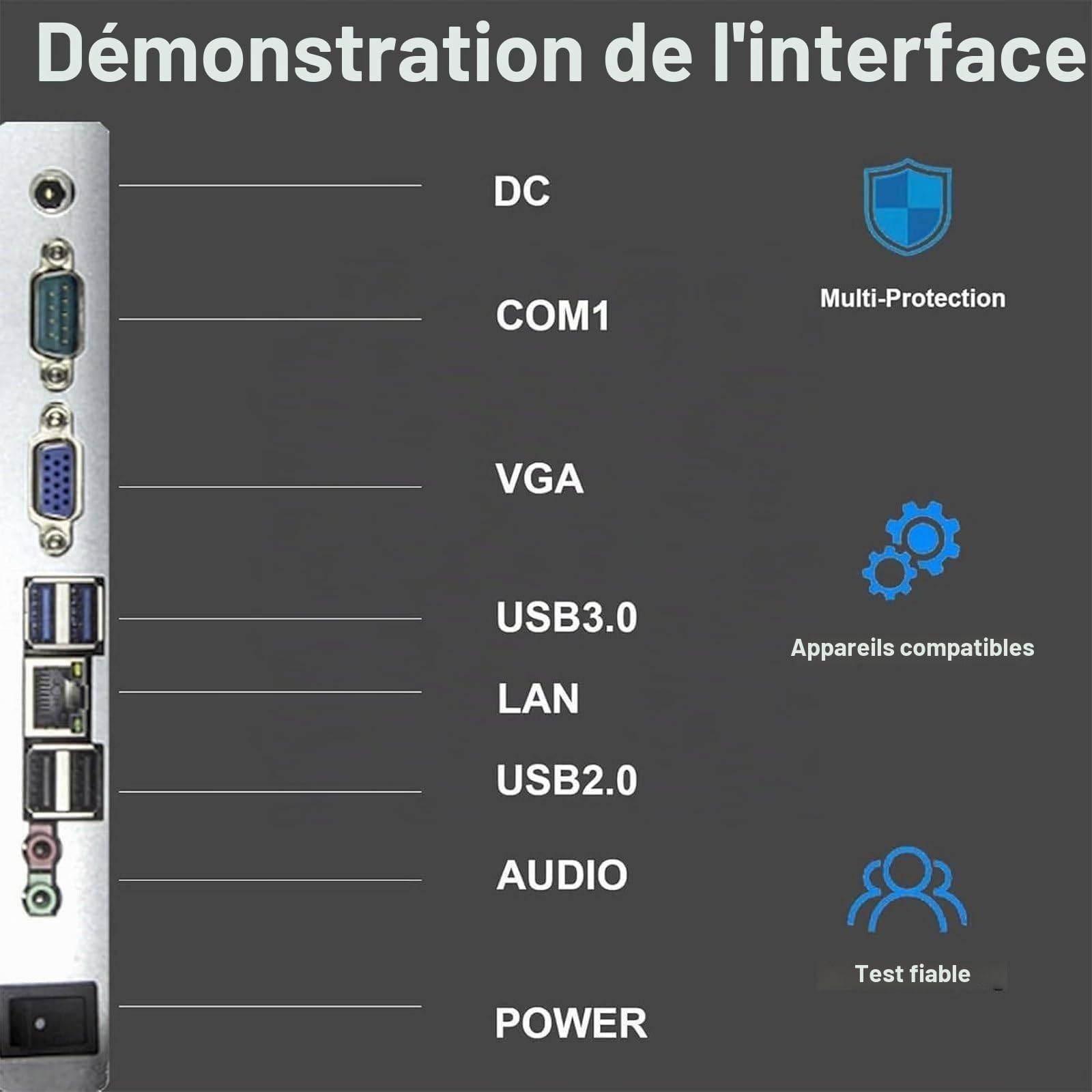 Caisse enregistreuse Tactile, Caisse enregistreuse TPV, Caisse enregistreuse avec Écran Tactile 15,6 Pouces, processeur N2840, 4 Go de RAM, SSD 64 Go, Windows 10 pour commerces et Restaurant