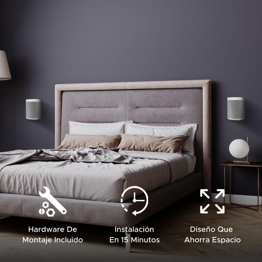Sound bass One, Gen 2, SL & Play:1 Soporte de Montaje en Pared, Blanco, Compatible con Sonos One, Gen2, One SL & PLAY1 Speaker, Posición Fija