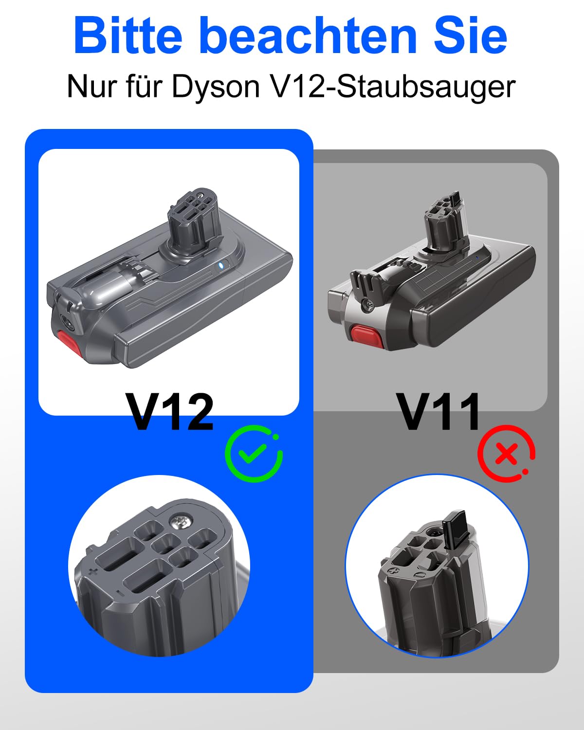 MVMOD V12 SV20 Replacement Battery for Dyson V12 Detect Series