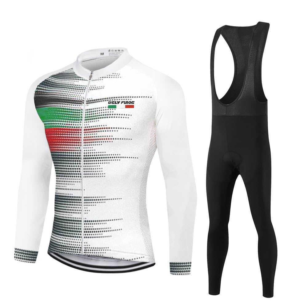 UGLY FROG Abbigliamento Magliette Set Inverno Termico Vello Antivento Maglia Lunga e Pantaloni Completo Ciclismo Uomo Invernale KXITCXHB14