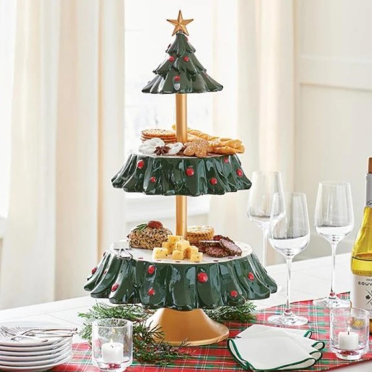 Kichvoe Weihnachtsteller und Snackplatte 1 Stück aus Langlebigem Material für Festliche Buffets und Desserttische Sorgt für Geordnete Präsentation von Snacks und Süßwaren
