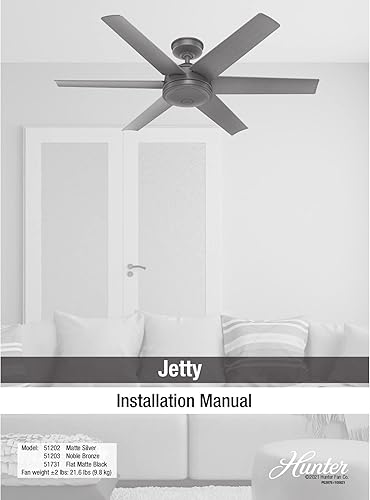 Miniatura 16 de Hunter Fan Company 51731 Jetty - Ventilador de techo, 52, color negro