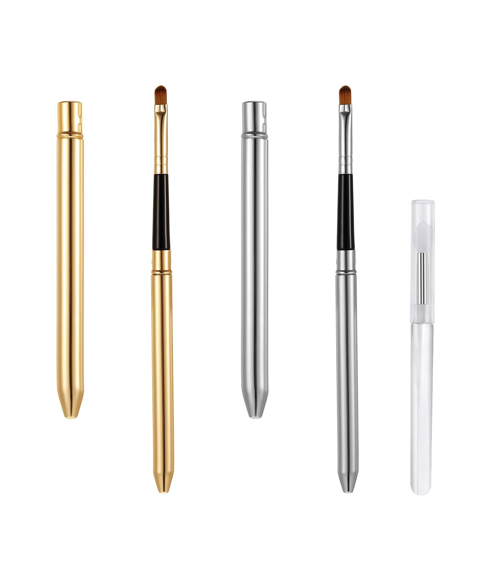 3 pcs lipstick brush, retractable lip brush applicator with protective cap, professional lip liner brush for precise makeup application and travel touch-ups, durable cosmetic tool set
