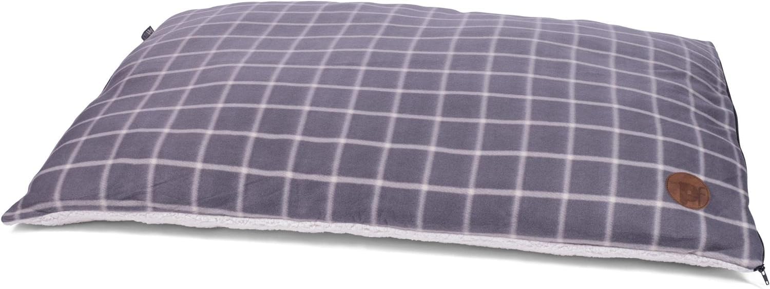 Petface Grey Check Dog Pillow Mattress, 80 x 60 cm (Pack of 1)