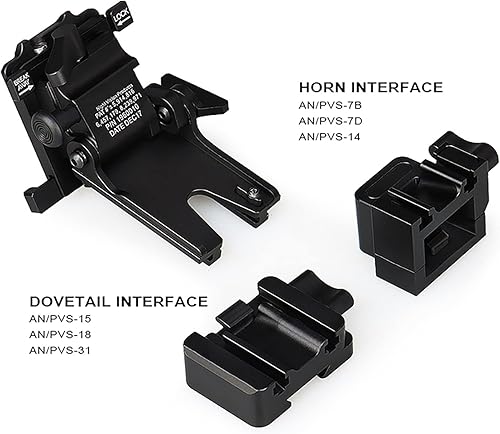 Miniatura 2 de AYEBUD Gafas de visión nocturna soporte de casco de metal para montaje NVG TD-O1 montaje de visión nocturna cola de milano sistema de interfaz
