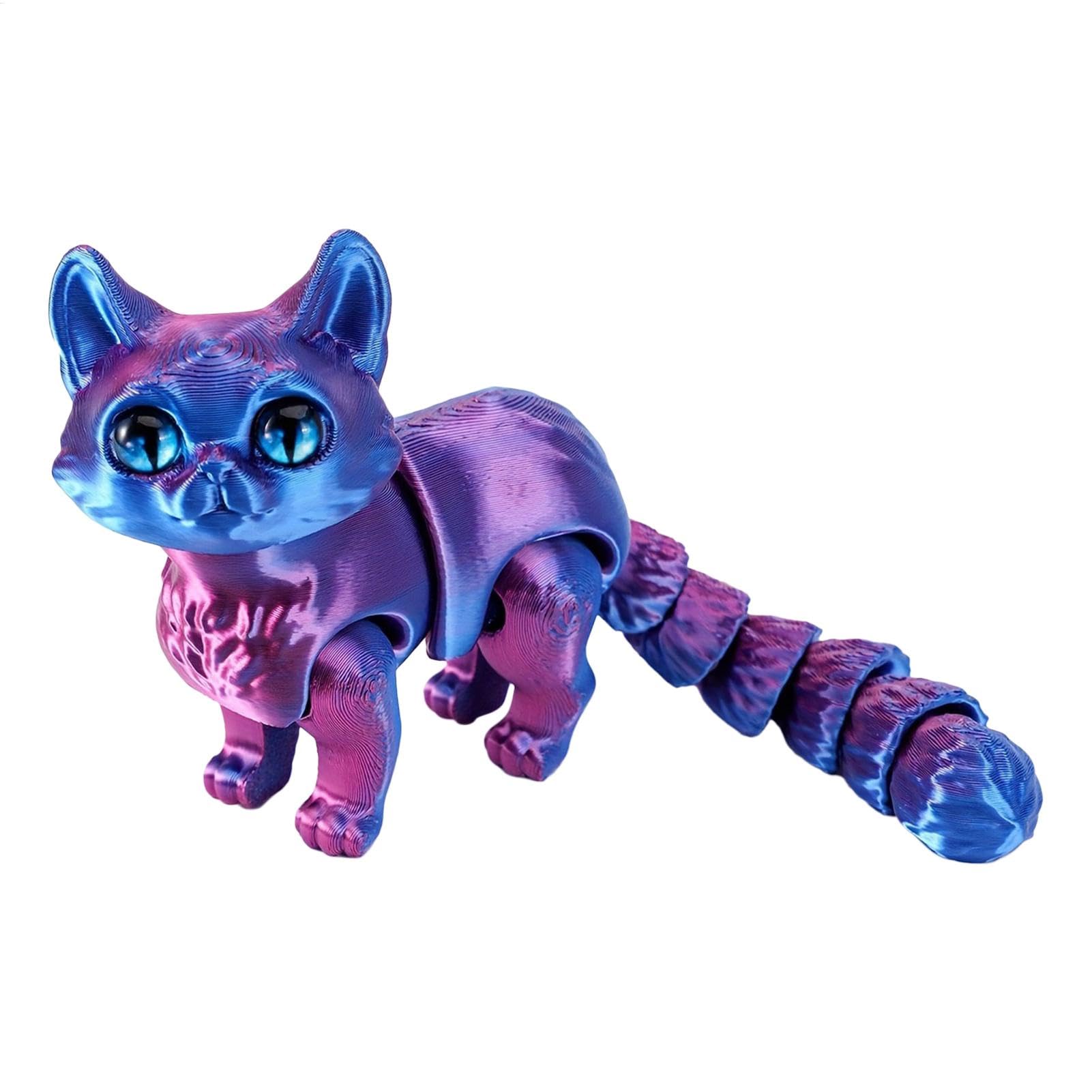 3D Printed Cat,D Printed Toys Flexible Joints Animals 3D Model, Home Office Classroom Decor Executive Desk Fidget SpinnerToys