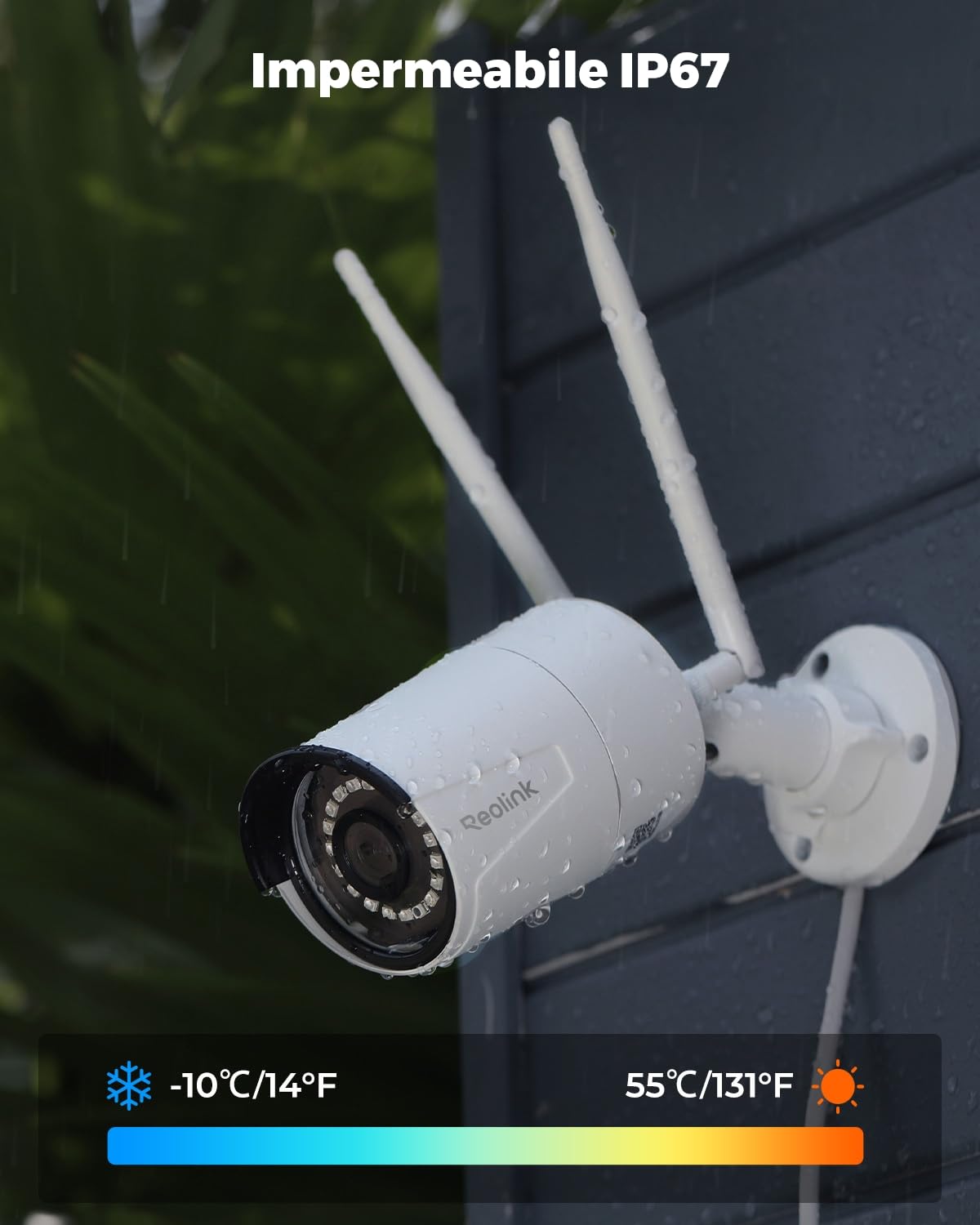 Reolink 5MP Telecamera Wi-Fi Esterno con WiFi 2,4/5 GHz, IP Camera con Rilevamento di Persone/Veicoli/Pet, Visione Notturna a Infrarossi, Slot per Scheda microSD, Impermeabile, Time-Lapse, RLC-510WA