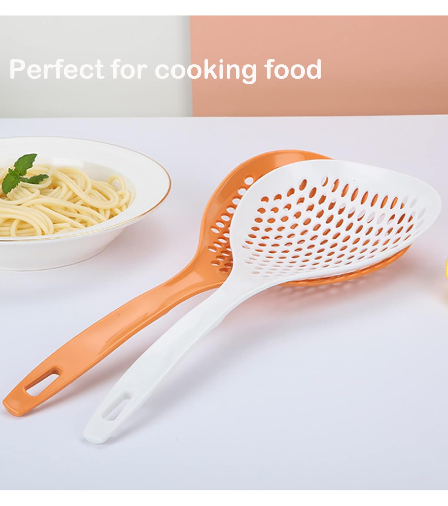Espumadera ranurada Spider Strainer, Profesional Colador y Escurridor agua, Espumadera Colador de Cocina, Rasera Cocina alta Resistencia al Calor, Apta para Lavavajillas, 2 piezas