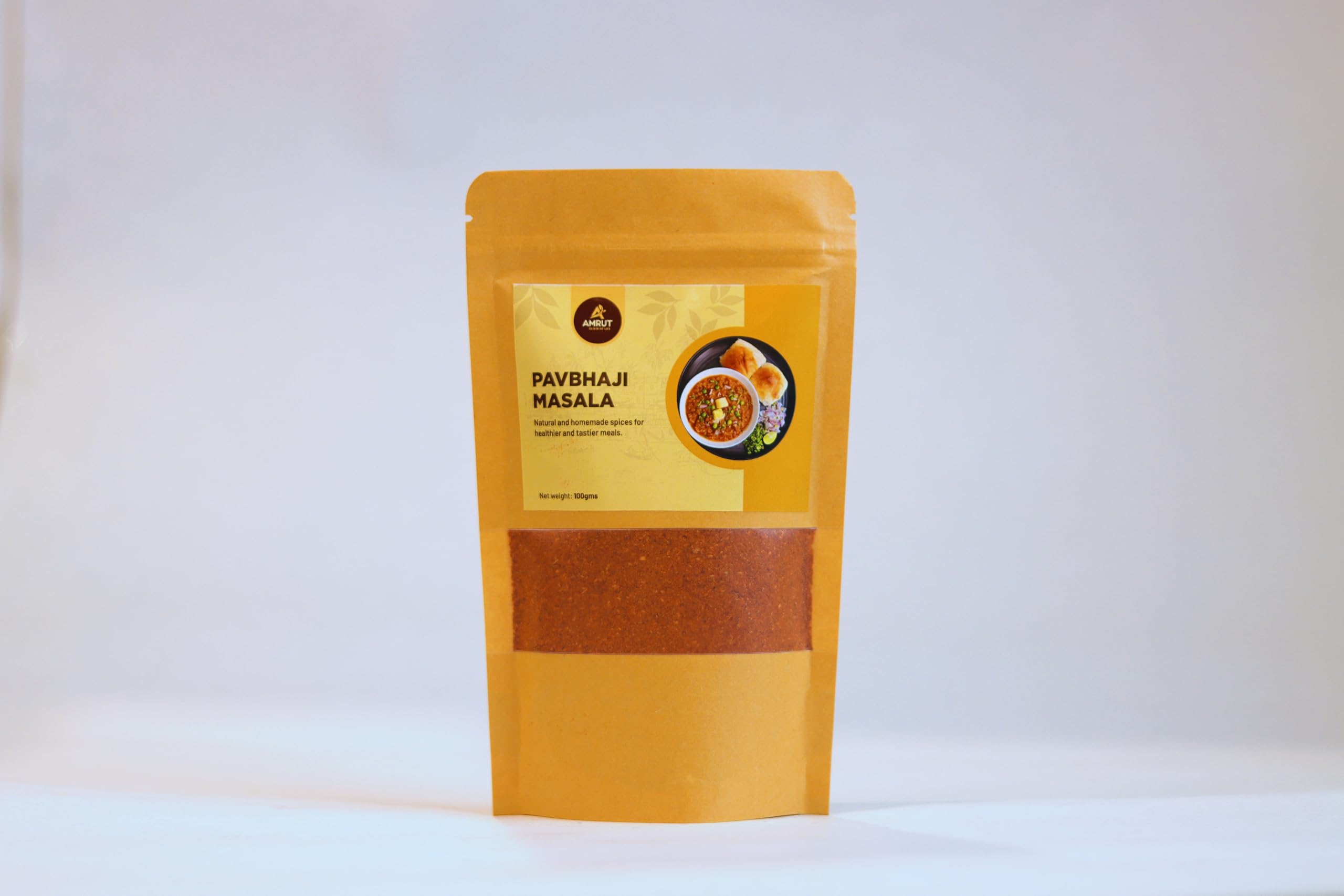 AMRUT – ELIXIR OF LIFE Homemade Bombay Pav Bhaji Masala (100g) | Authentic Bombay Pav Bhaji Spice Mix | 100% Pure & Natural | No Added Colors, Preservatives, or Chemicals 1