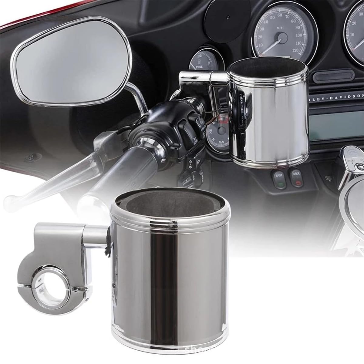 Alide Portavasos universal para motocicleta, soporte para botella de agua, soporte para bebidas de manillar de aleación de aluminio para ATV, mango de 22-32 mm
