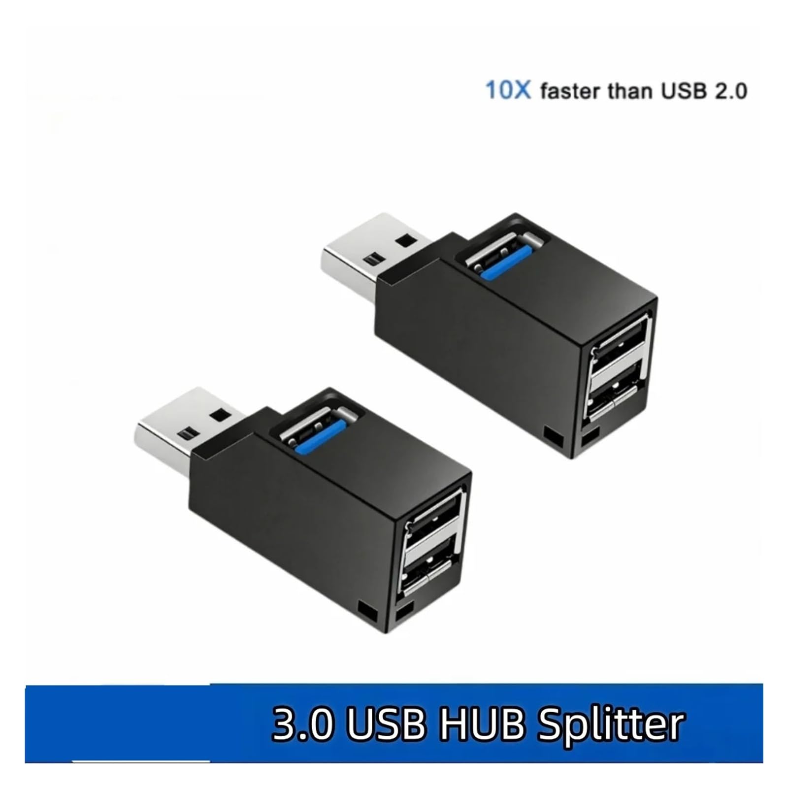 Hub USB 3.0 3-portowy rozdzielacz 5 Gb/s do laptopa PC Mac (czarny)