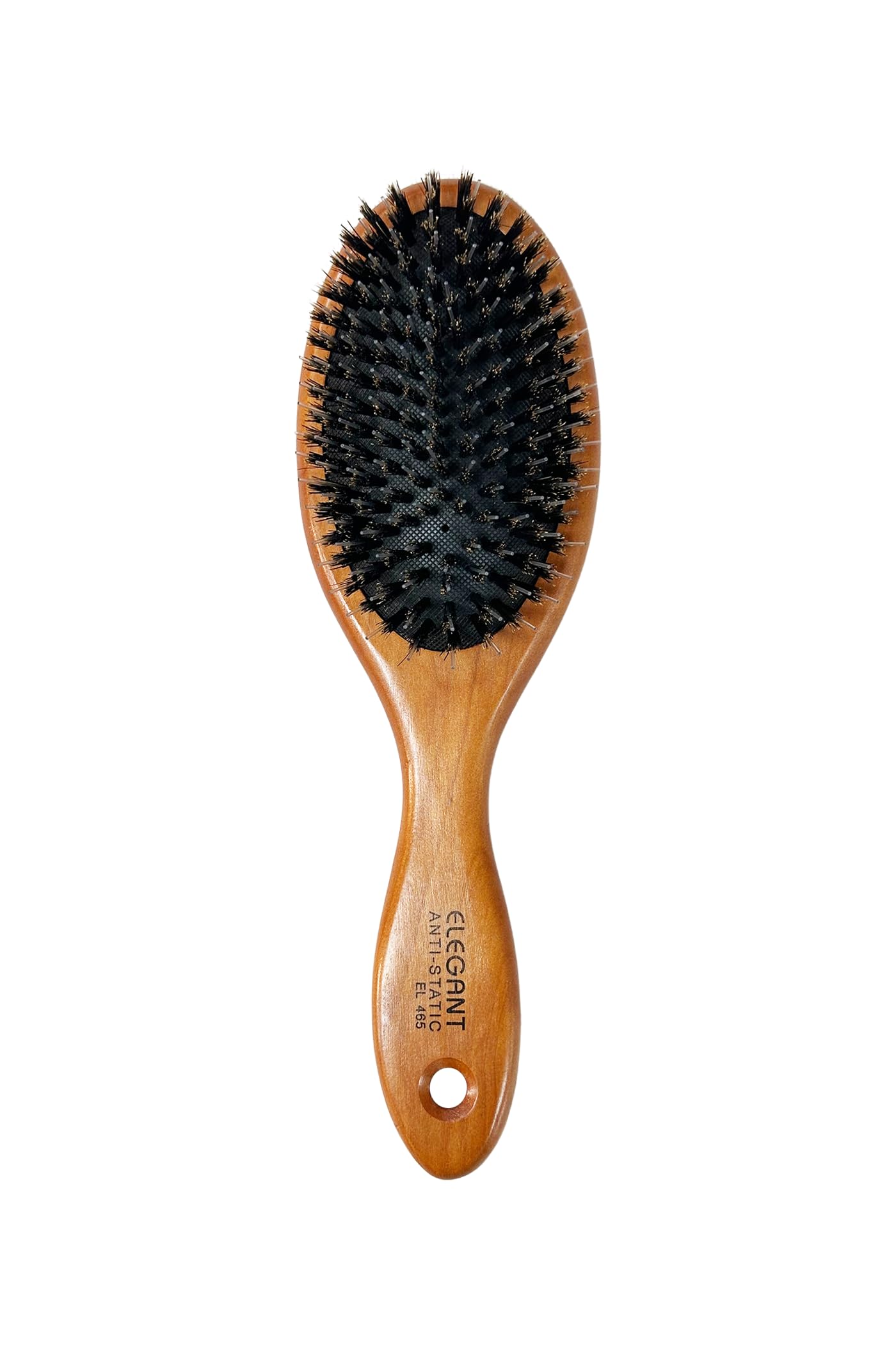 Elegant Anti-Static Oval Porcupine & Nylon Wooden Hairbrush (Large 9.5" #465)