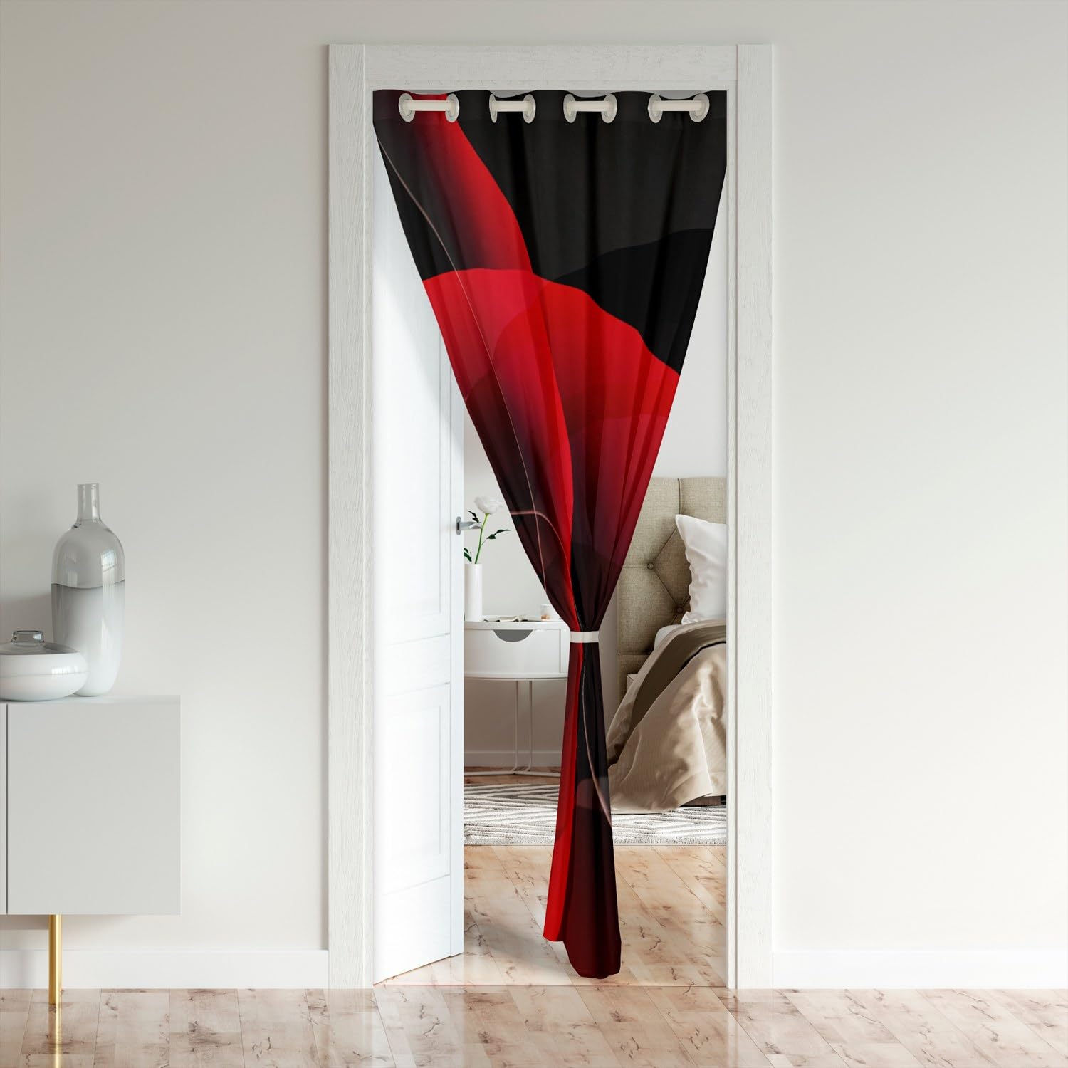 Tende stampate retrò, tende decorative retrò boho, tende con motivi di metà secolo, tende retrò per soggiorno, tende decorative - Italia