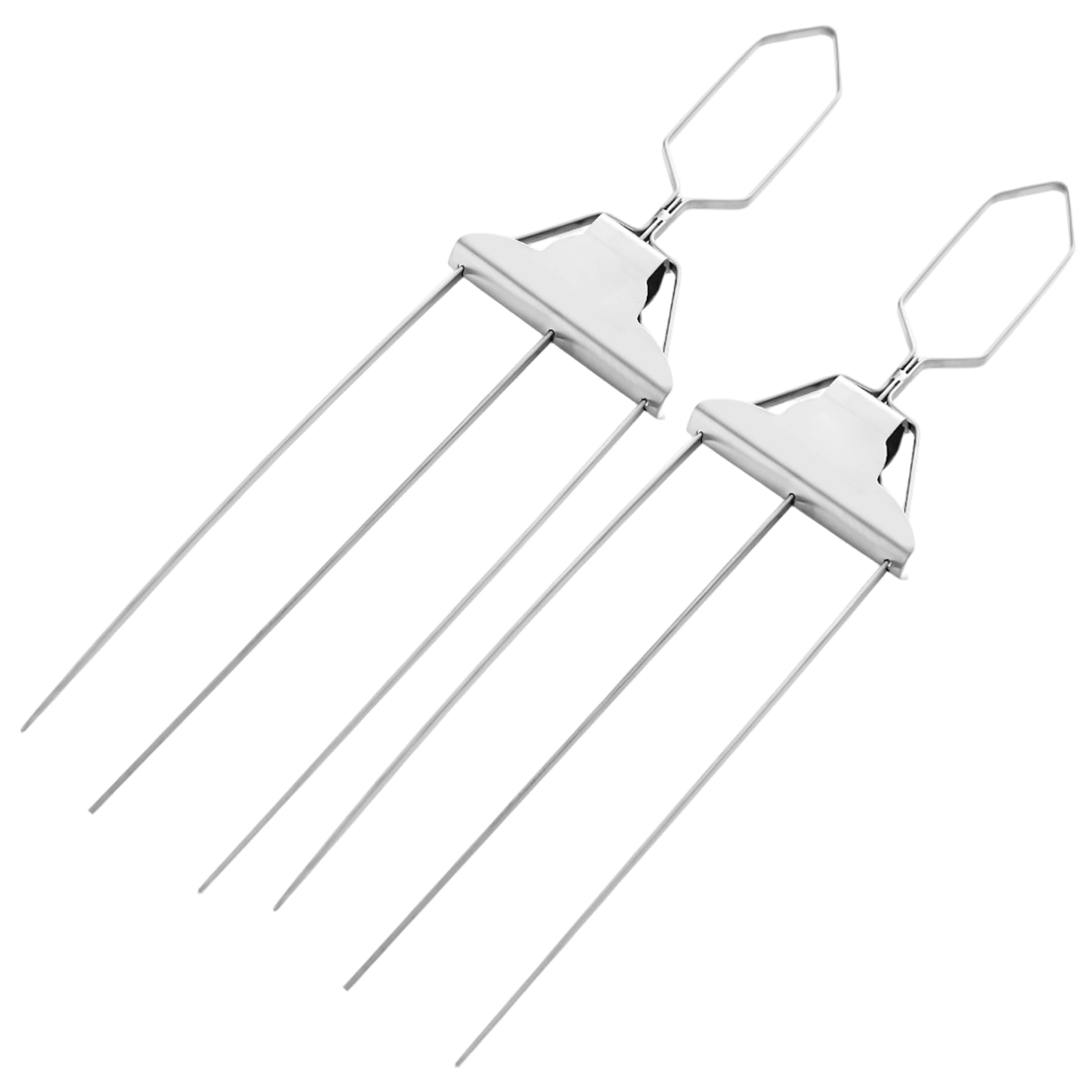 Gemuseeee Grill Skewers, 2 Pack 3 Way Grill Skewers, Stainless Steel Kabob Skewer with Push Slider, Non-slip for Outdoor Grilling for Grilling, Metal for, BBQ Skew
