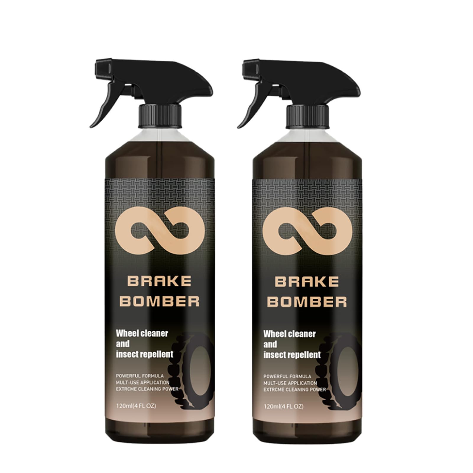 NALACAL 2PCS Wheel Cleaner, Tire Wet, Rapid Ceramic Tire Coat Spray, Non-Acid Truck & Car Wheel Cleaner, Rim Cleaner & Brake Dust Remover, Safe on Alloy, Chrome, Painted Wheels 120ML