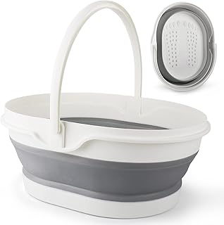 Collapsible Foot Soaking Tub for Foot Bath Soak Spa, Foot Tub for Soaking Feet Massager Health Care, Plastic Bucket with Handle Wash Basin Laundry Basket for Travel Beach RV, Gifts for Women Parents